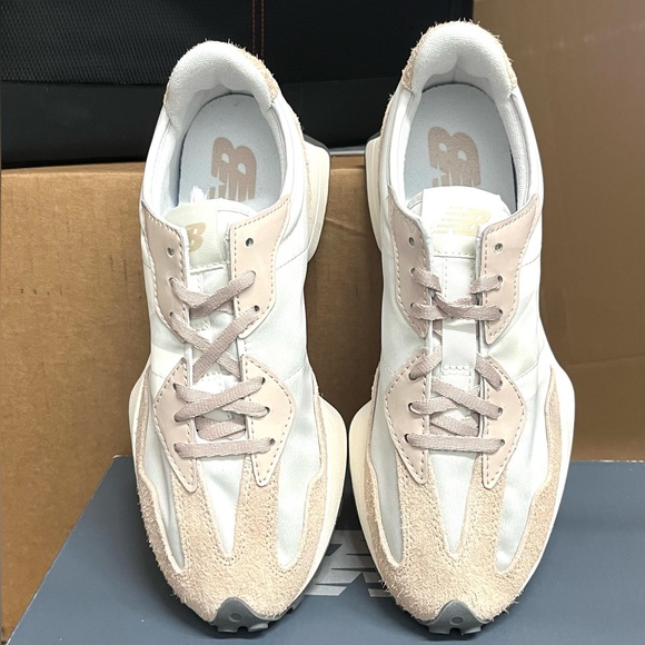 NEW BALANCE 327 Casual Women's Sneakers Shoes White Birch Summer Fog various sz - Picture 4 of 10